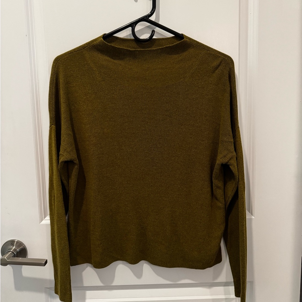 J. Crew Green Cowl Neck Sweater Lightweight Knit